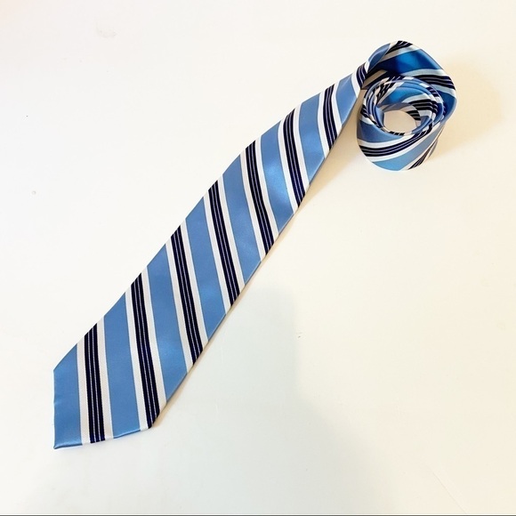 Nautica | Blue Stripped 100% Silk Tie - Picture 1 of 4